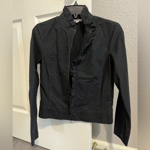 Anthropologie black linen jacket